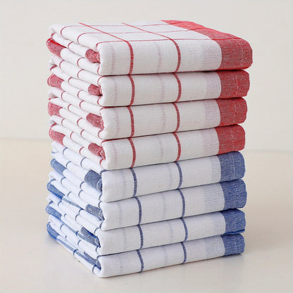 4/6/8/10 Pieces, 40Cm * 60Cm, Simple Checkered Pattern Kitchen Towel, Suitable for Washing Dishes, Drying Tableware