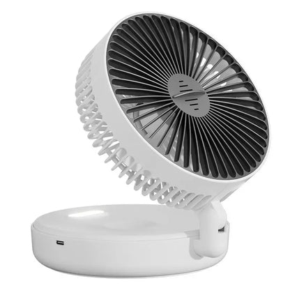 5000Mah 3IN1 Rechargeable Multifunctional Portable Fan Wall Mounted Fan 90° Folding Fan 4 Gears with Warm Night Light