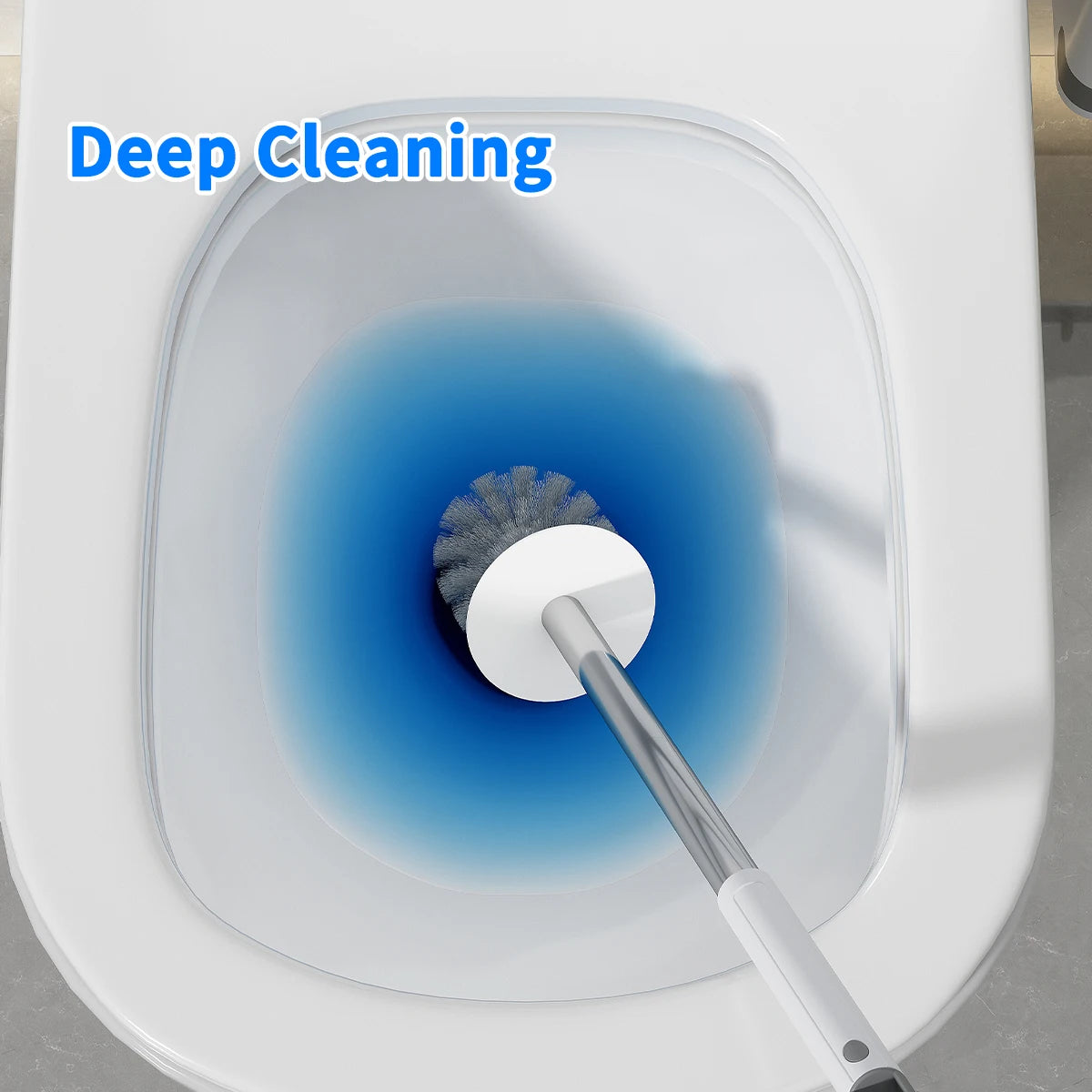 Punch-Free Wall Mounted Toilet Brush with Drainable Base Long Handle Plastic Toilet Cleaning Brush Bathroom Accessories