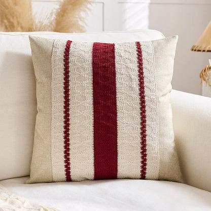 Luxury Textured Striped Woven Boho Cushion Covers Soft Linen Rustic Neutral Decorative Throw Pillow Cases for Sofa Bed Decor