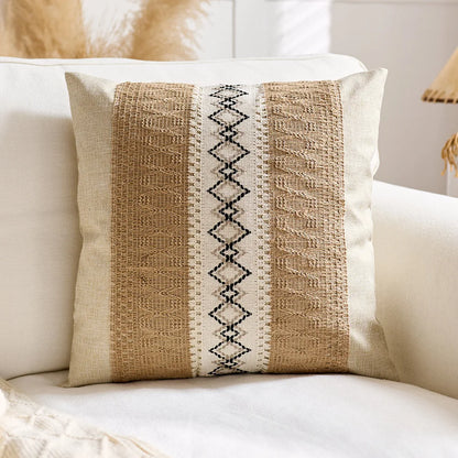Luxury Textured Striped Woven Boho Cushion Covers Soft Linen Rustic Neutral Decorative Throw Pillow Cases for Sofa Bed Decor