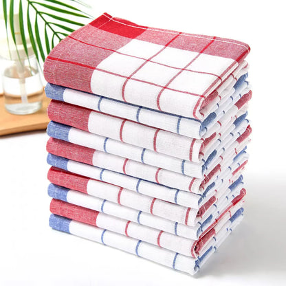 4/6/8/10 Pieces, 40Cm * 60Cm, Simple Checkered Pattern Kitchen Towel, Suitable for Washing Dishes, Drying Tableware