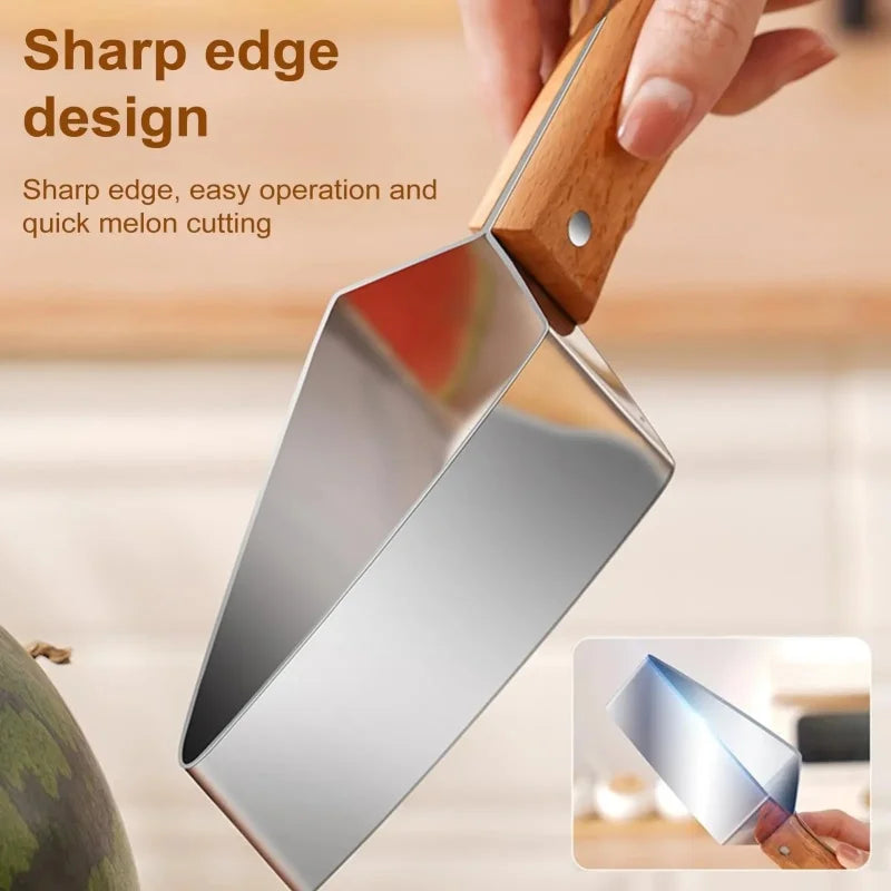 2 In1 Watermelon Slicers Labor-Saving Fruit Cutter with Bottle Opener Stainless Steel Fruit Slicers Novel Kitchen Accessories