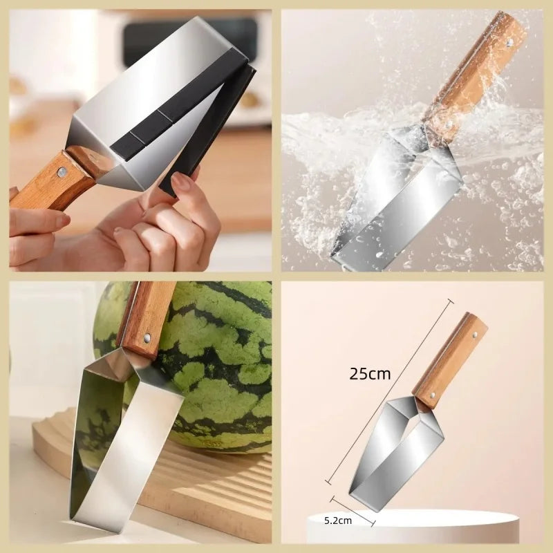 2 In1 Watermelon Slicers Labor-Saving Fruit Cutter with Bottle Opener Stainless Steel Fruit Slicers Novel Kitchen Accessories