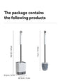 Punch-Free Wall Mounted Toilet Brush with Drainable Base Long Handle Plastic Toilet Cleaning Brush Bathroom Accessories